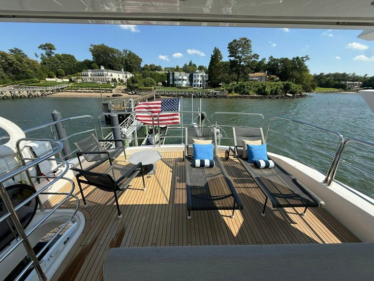 The aft terrace — Moonlight, Sunseeker 76