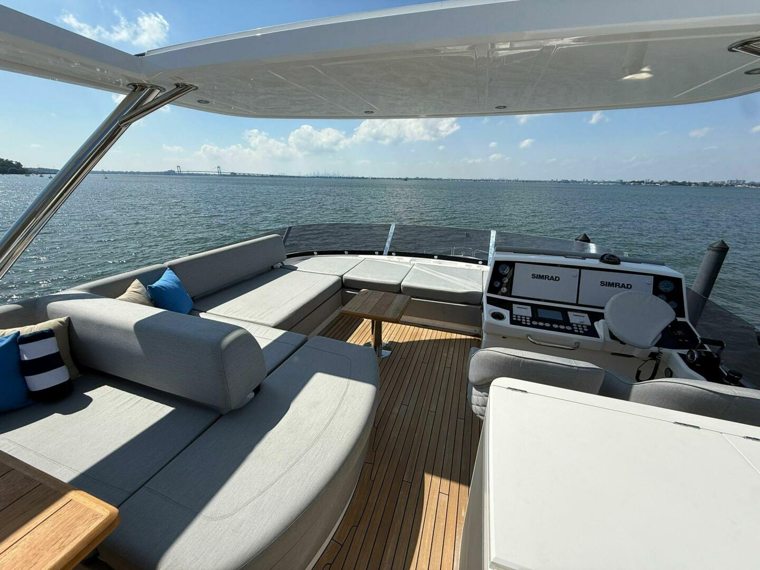 Flybridge sun deck — Moonlight, Sunseeker 76